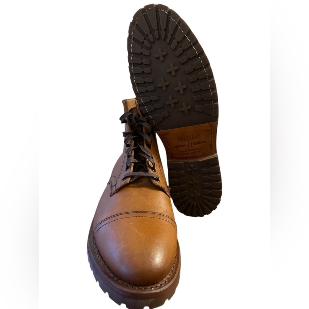 Thursday Boot Company Men's Major Zip-Up boots in Tan Cuero leather - Picture 5 of 6